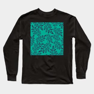 Hedgerow ferns on green Long Sleeve T-Shirt